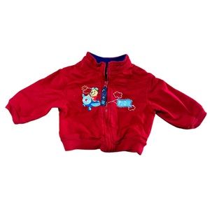 Disney Red Winnie the Pooh Flying an Airplane Light Jacket (3/6 months)